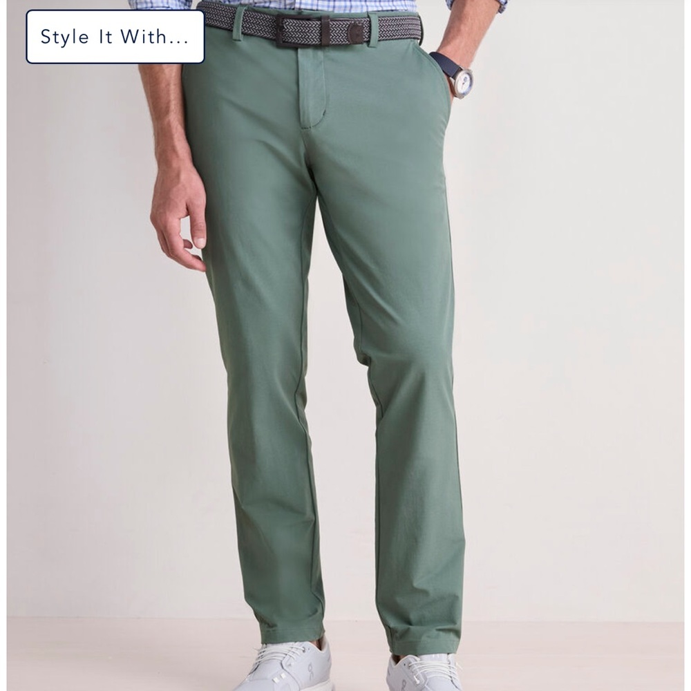 Vineyard Vines Performance On-The-Go Pants Men's Green Pants